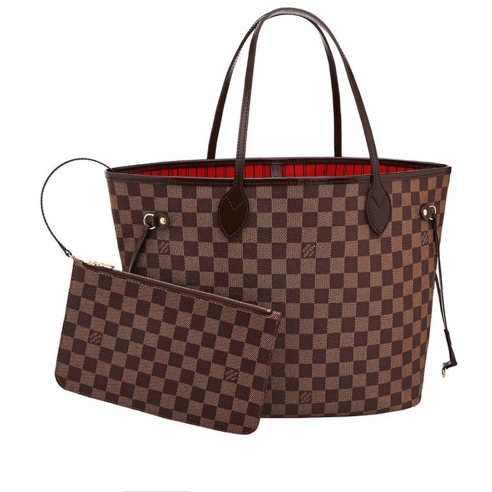 LOUIS VUITTON Neverfull Damier Ebene MM Brown